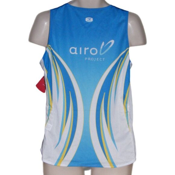 new!! SUGOI Top/Running Singlet, L Mesh Tank, Blue/White, Air-mesh - Picture 4 of 8